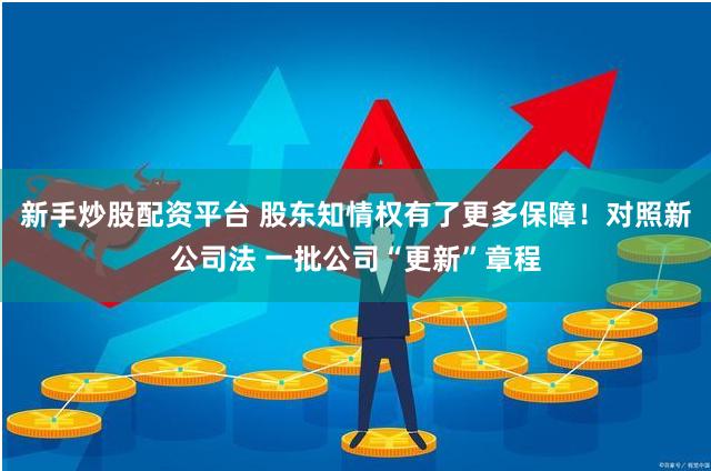 新手炒股配资平台 股东知情权有了更多保障！对照新公司法 一批公司“更新”章程