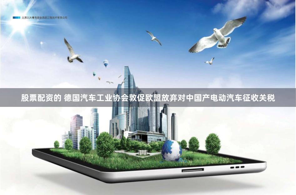 股票配资的 德国汽车工业协会敦促欧盟放弃对中国产电动汽车征收关税